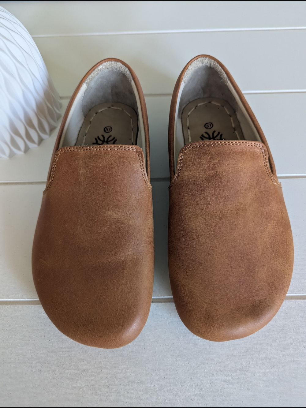 Earthing Harmony Slip-On Leather Casual Shoes - Tan